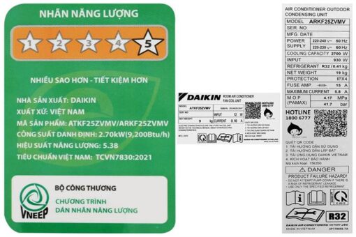 Máy lạnh Daikin Inverter 1 HP ATKF25ZVMV