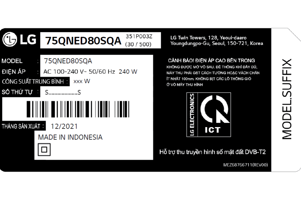 Smart Tivi QNED LG 4K 75 inch 75QNED80SQA