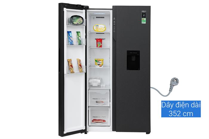 Tủ lạnh Aqua Inverter 550 lít Side By Side AQR-S612XA.WCB
