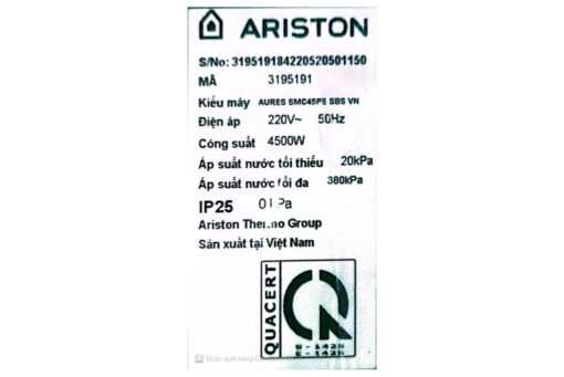 Máy nước nóng trực tiếp Ariston 4500W SMC45PE SBS VN