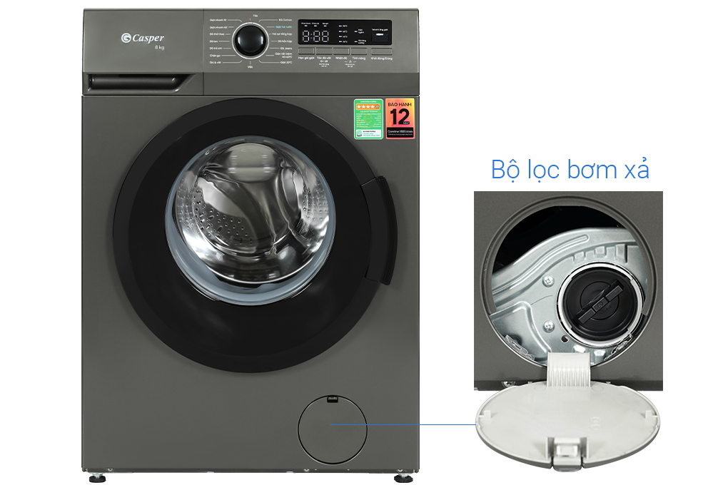 Máy giặt Casper Inverter 8 kg WF-8VG1