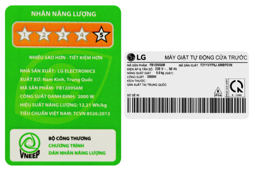 Máy giặt LG AI DD Inverter 9 kg FB1209S5M