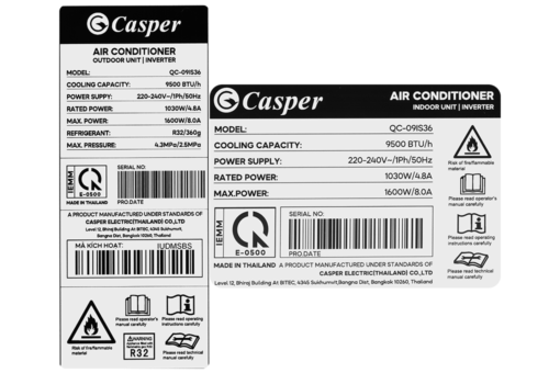 Điều hoà Casper Inverter 1 HP QC-09IS36 9000BTU