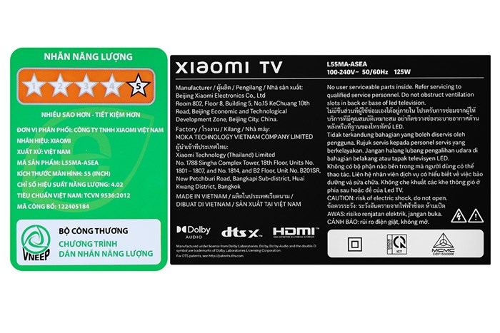 Google Tivi Xiaomi A 4K 55 inch L55MA-ASEA 2025