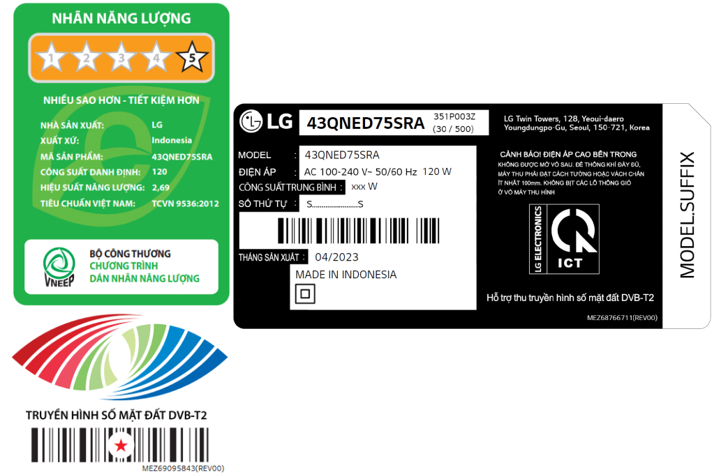 Smart Tivi QNED LG 4K 43 inch 43QNED75SRA