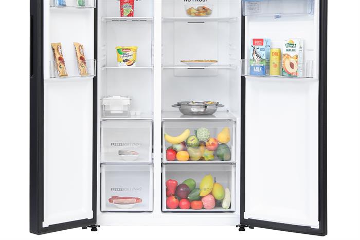 Tủ lạnh Aqua Inverter 550 lít Side By Side AQR-S612XA.WCB