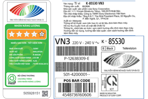 Google Tivi Sony 4K 85 inch K-85S30