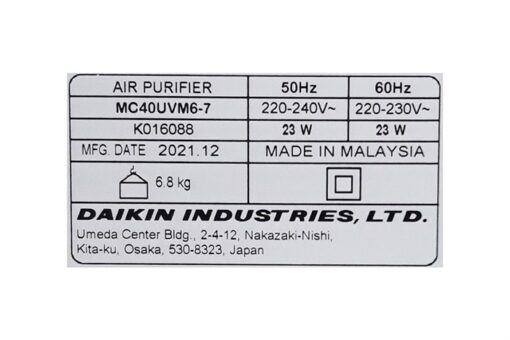 Máy lọc không khí Daikin MC40UVM6-7 23W 30m2