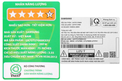 Smart Tivi Samsung 4K 75 inch 75TU7000