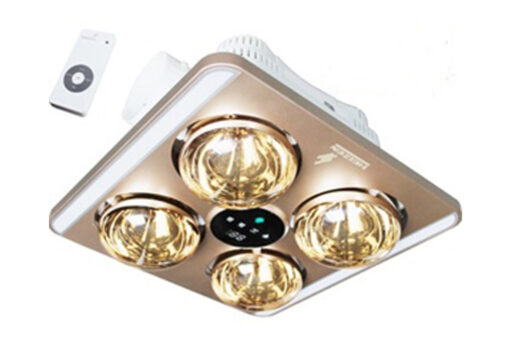 Đèn sưởi nhà tắm Heizen 4 bóng âm trần LED HE9 điều khiển từ xa