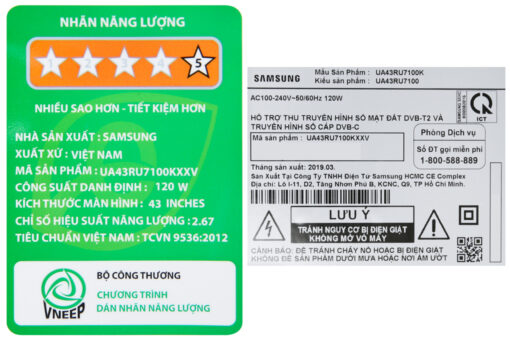 Smart Tivi Samsung 4K 43 inch UA43RU7100