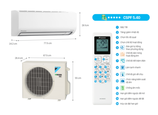 Điều hòa Daikin 12000 BTU 1 chiều inverter FTKB35ZVMV