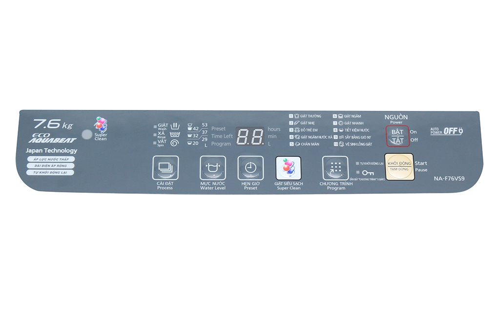 Máy giặt Panasonic 7.6 kg NA-F76VS9GRV