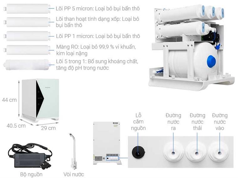Máy lọc nước Hydrogen 5 cấp Kangaroo KG100HU+(điện tử)