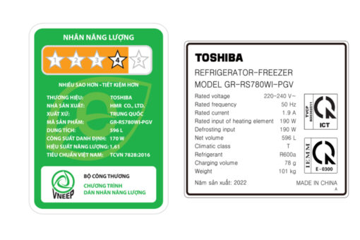 Tủ lạnh Toshiba Inverter 596 lít GR-RS780WI-PGV(22)-XK