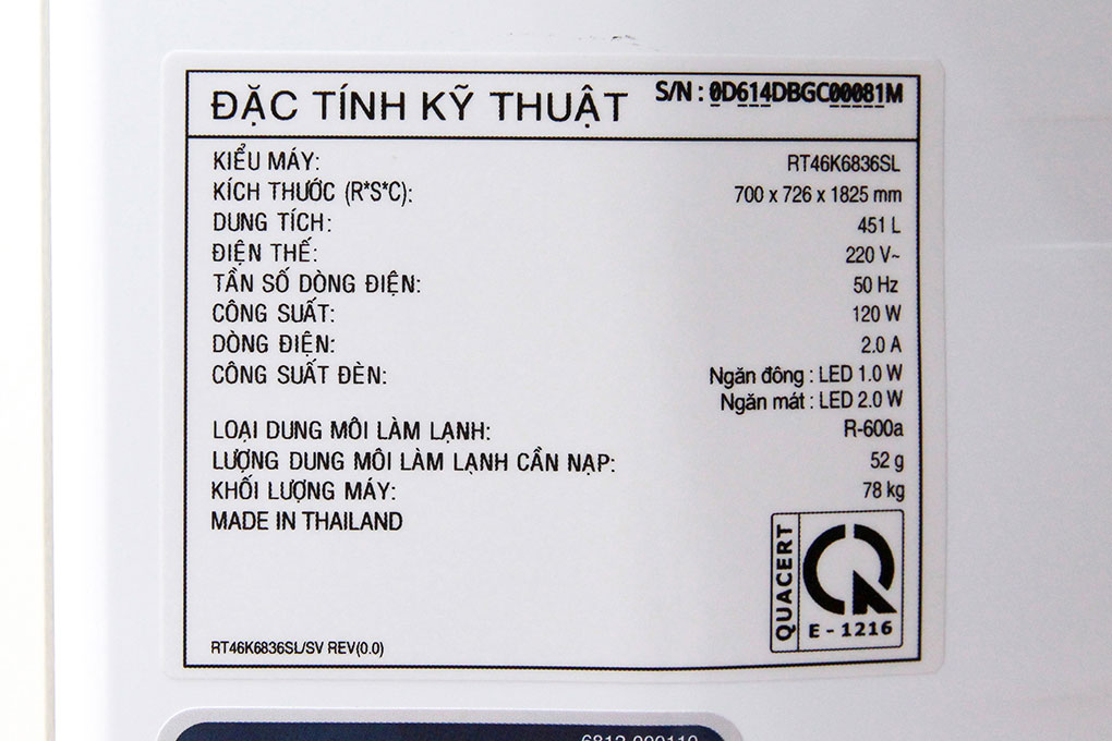 Tủ lạnh Samsung Inverter 451 lít RT46K6836SL/SV