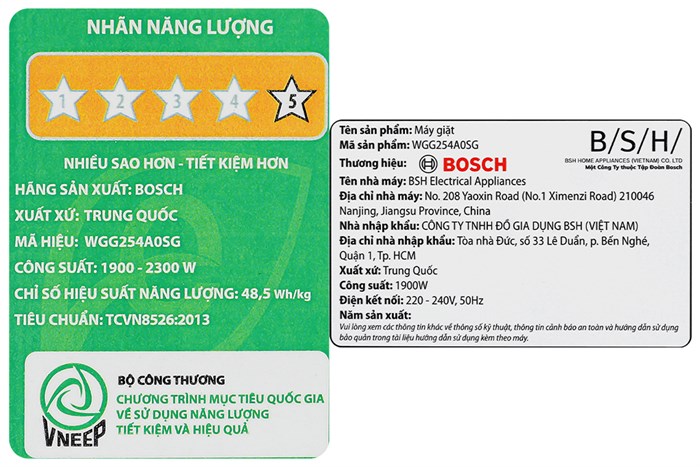 Máy giặt Bosch 10 Kg WGG254A0SG serie 6