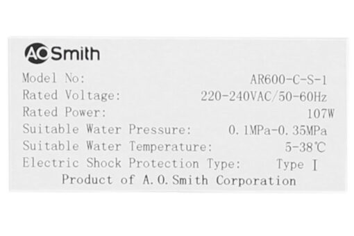 Máy lọc nước RO AOSmith AR600-C-S-1 5 lõi