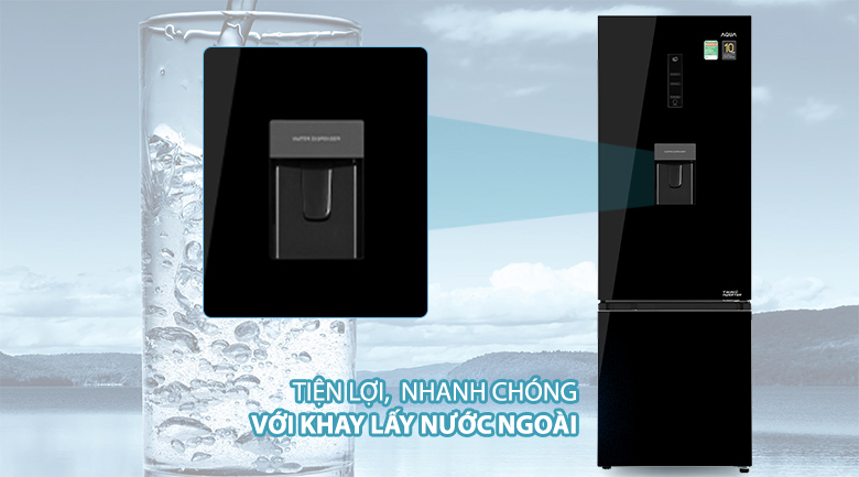 Tủ lạnh Aqua Inverter 320 lít AQR-B379MA(WGB)