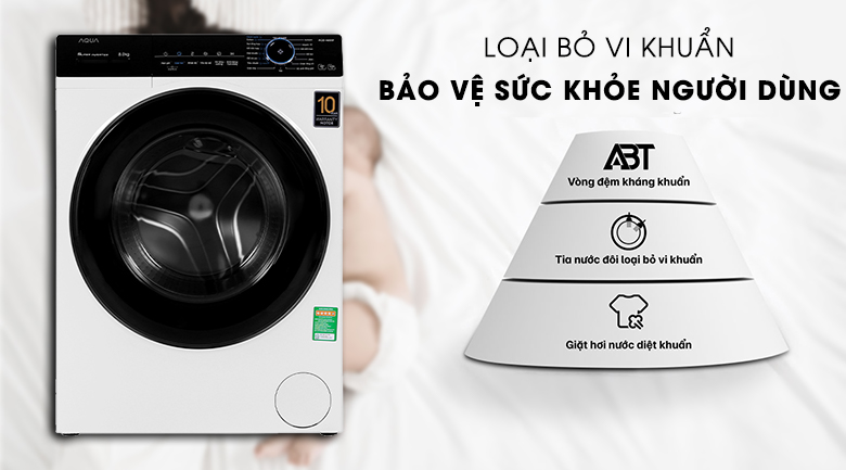 Máy giặt Aqua Inverter 8 KG AQD-A800F W