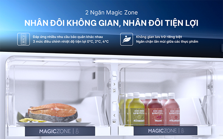 Tủ lạnh Aqua Inverter 455 lít AQR-TA518FA(GL)U1 - Dung tích 455 lít phù cho gia đình 3-5 người