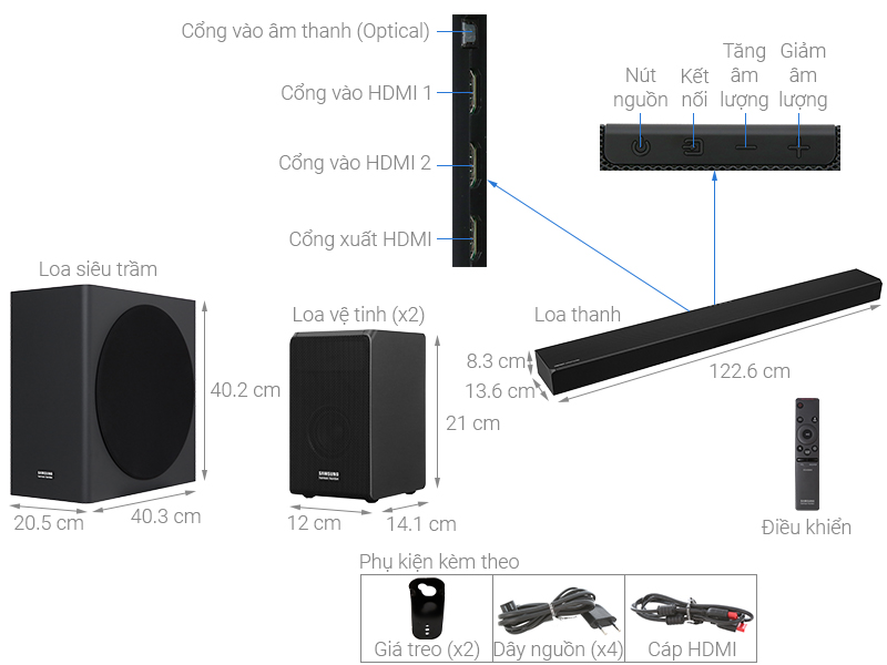 Loa thanh soundbar Samsung 7.1.4 HW-Q90R 510W