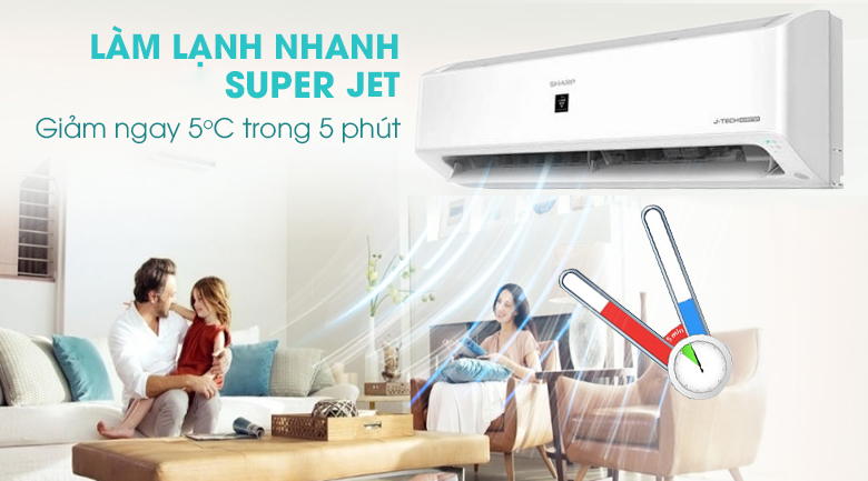 Máy lạnh Sharp Inverter 1.5 HP AH-XP13YHW 