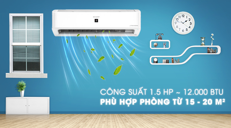 Máy lạnh Sharp Inverter 1.5 HP AH-XP13YHW 