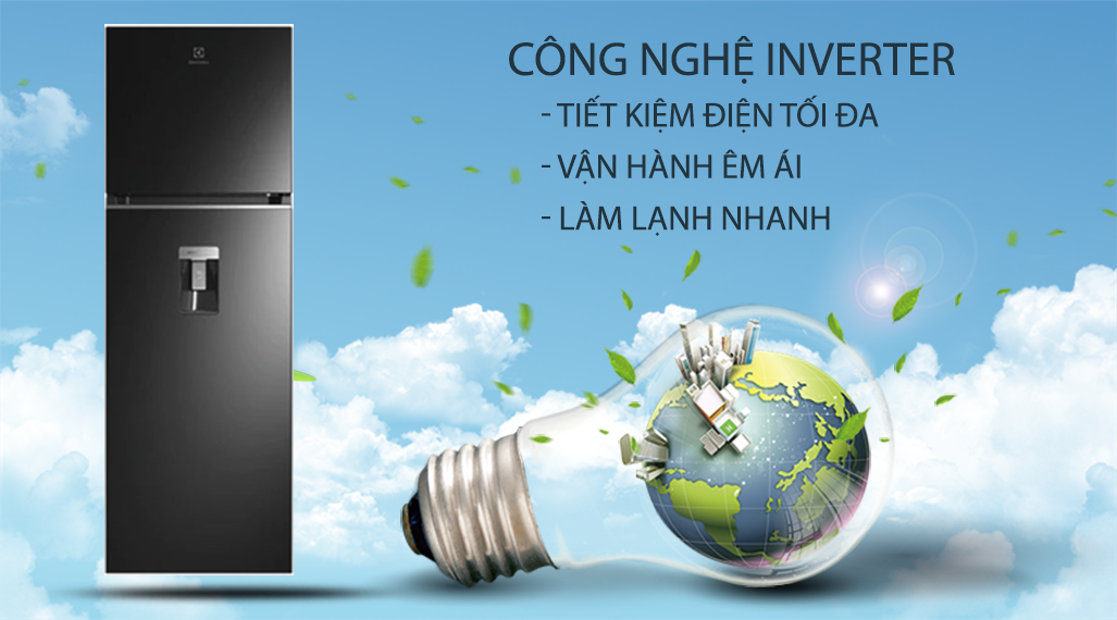 Tủ lạnh Electrolux Inverter 341 lít ETB3760K-H