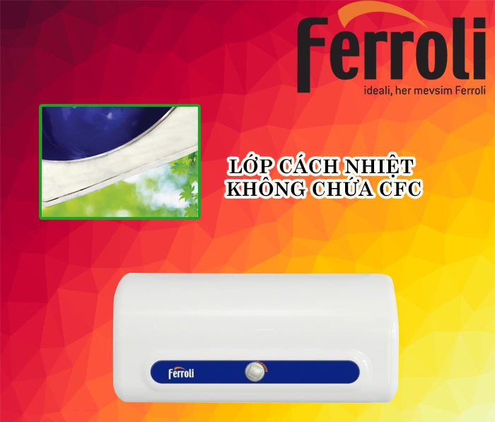 Bình nước nóng Ferroli QQ EVO 15L chống giật, chống cặn 2.500W - AE