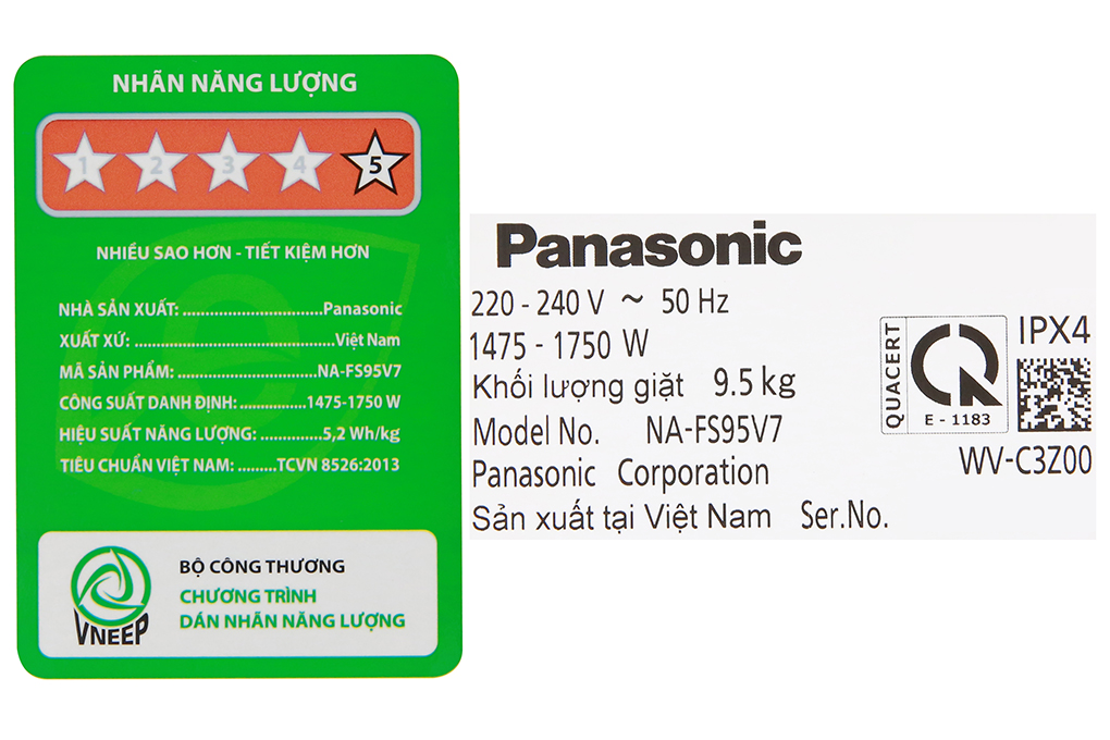 Máy giặt Panasonic Inverter 9.5 kg NA-FS95V7LMX