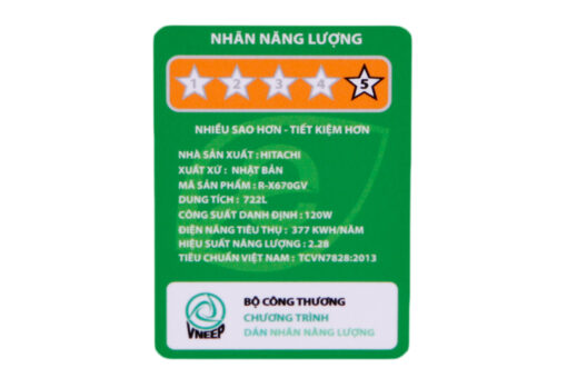 Tủ lạnh Hitachi Inverter 722 lít R-X670GV (X)
