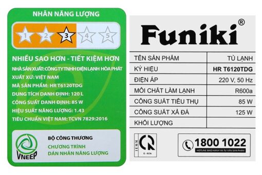 Tủ lạnh Funiki 126 lít HR T6126TDG
