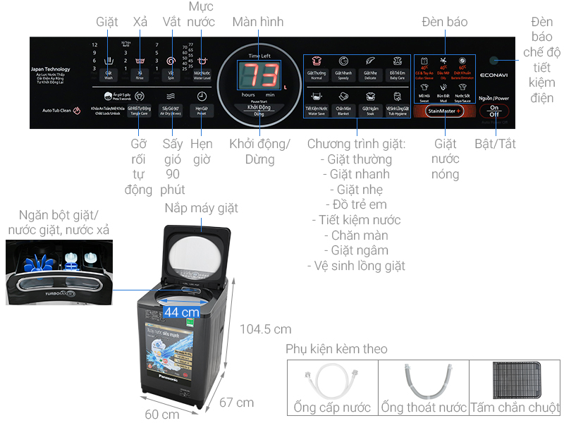 Chi tiết Máy giặt Panasonic 11.5 Kg Inverter NA-FD11VR1BV