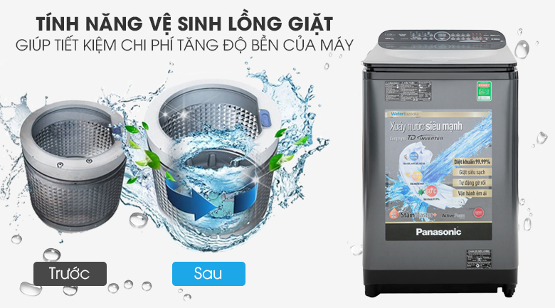 Máy giặt NA-FD11VR1BV với khả năng tự vệ sinh lồng giặt