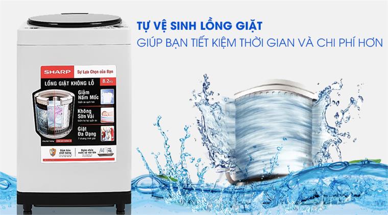 Máy giặt Sharp 8.2Kg ES-W82GV-H