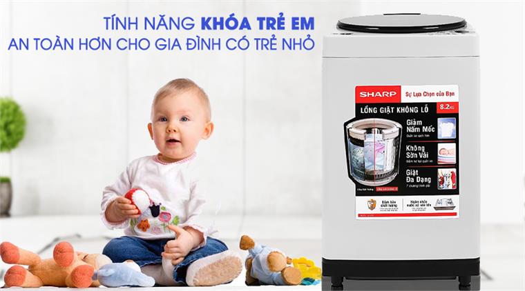 Máy giặt Sharp 8.2Kg ES-W82GV-H