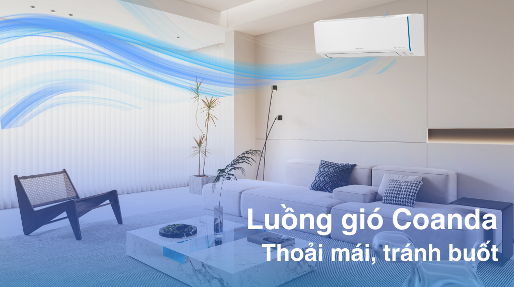 Điều hòa Daikin Inverter 2 chiều 9200 BTU ATHF25XVMV - Cơ chế thổi gió