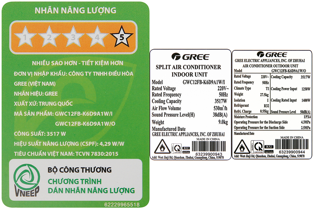 Máy lạnh Gree Inverter 1.5 HP GWC12FB-K6D9A1W