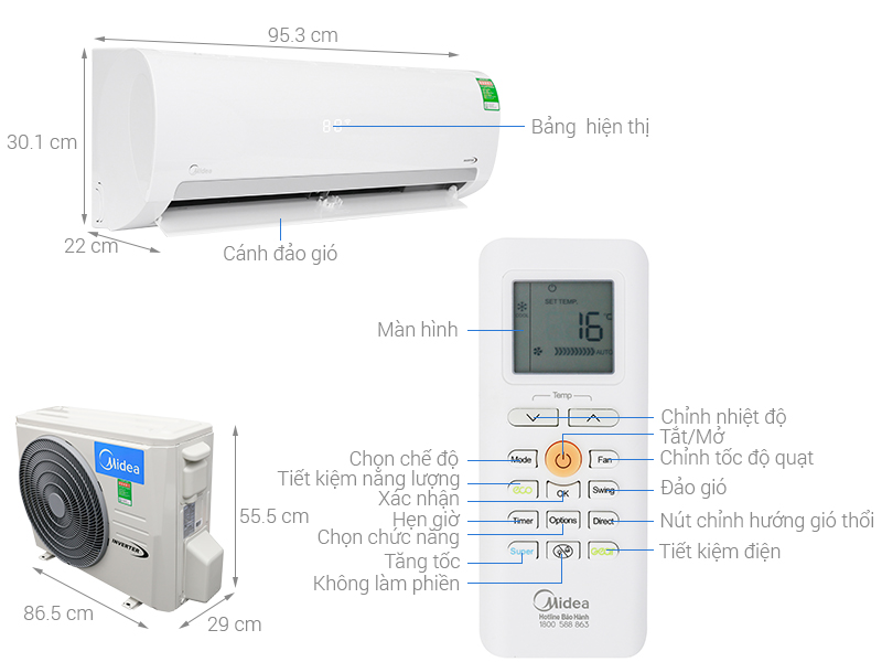 Máy lạnh Midea Inverter 2 HP MSMAIII-18CRDN1
