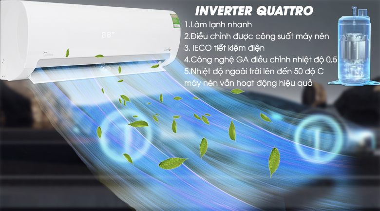 Máy lạnh Midea Inverter 2 HP MSMAIII-18CRDN1