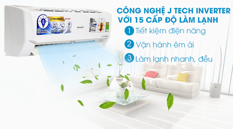 Máy lạnh Sharp Inverter 1.5 HP AH-X12VEW