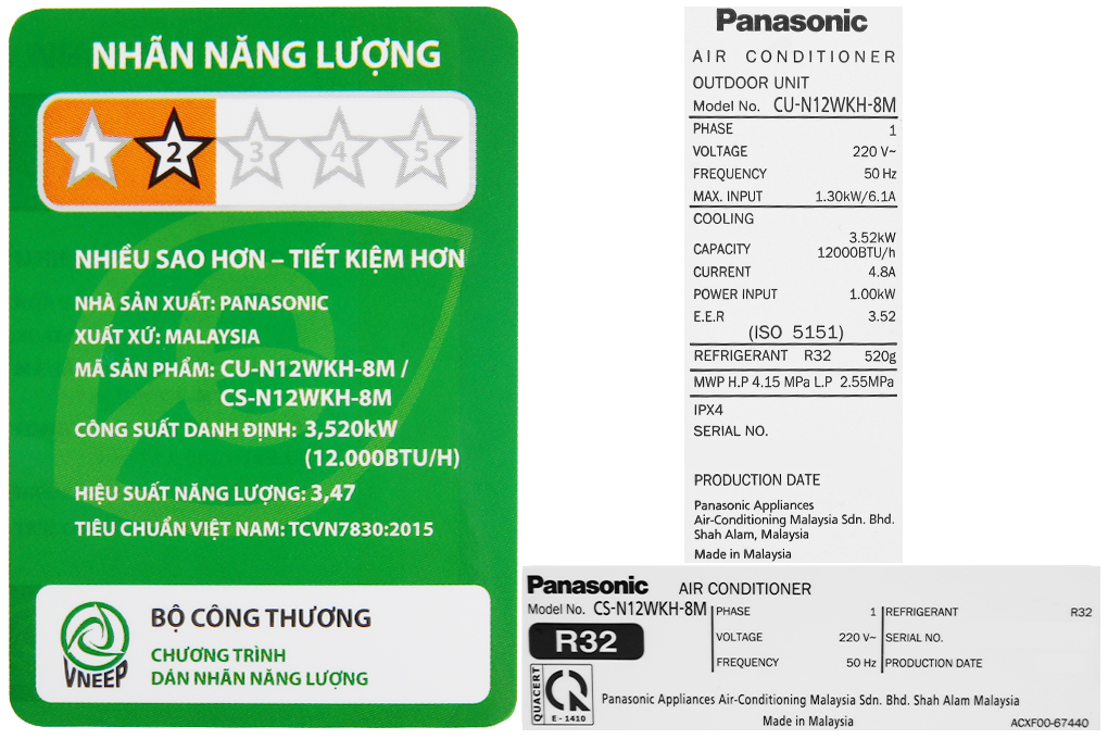 Điều hòa Panasonic 1.5 HP CU/CS-N12WKH-8