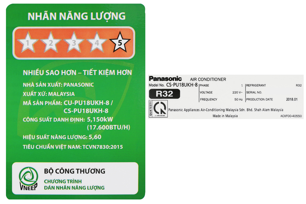 Máy lạnh Panasonic Inverter 2 HP CU/CS-PU18UKH-8