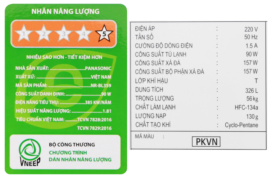 Tủ lạnh Panasonic Inverter 326 lít NR-BL359PKVN