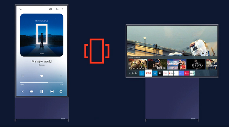 Smart Tivi Màn Hình Xoay The Sero QLED Samsung 4K 43 inch QA43LS05T