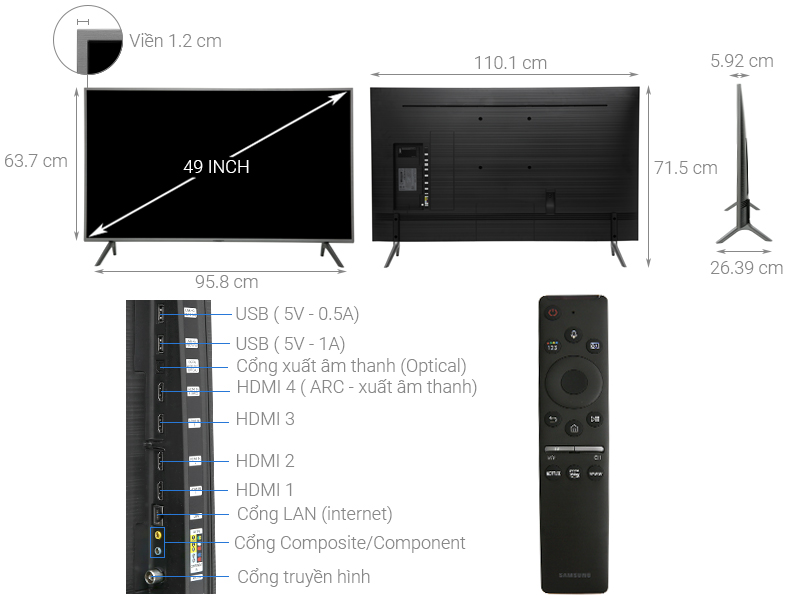 Ảnh kỹ thuật tivi Samsung 49Q65 