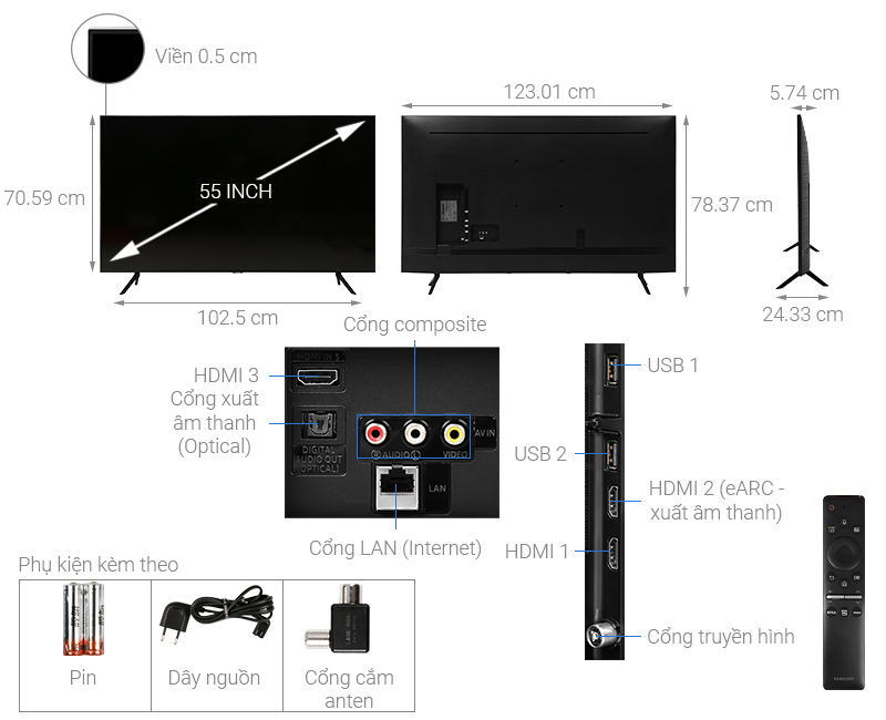 Smart Tivi QLED Samsung 4K 55 inch QA55Q60T