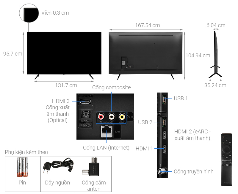 Smart Tivi QLED Samsung 4K 75 inch QA75Q60T