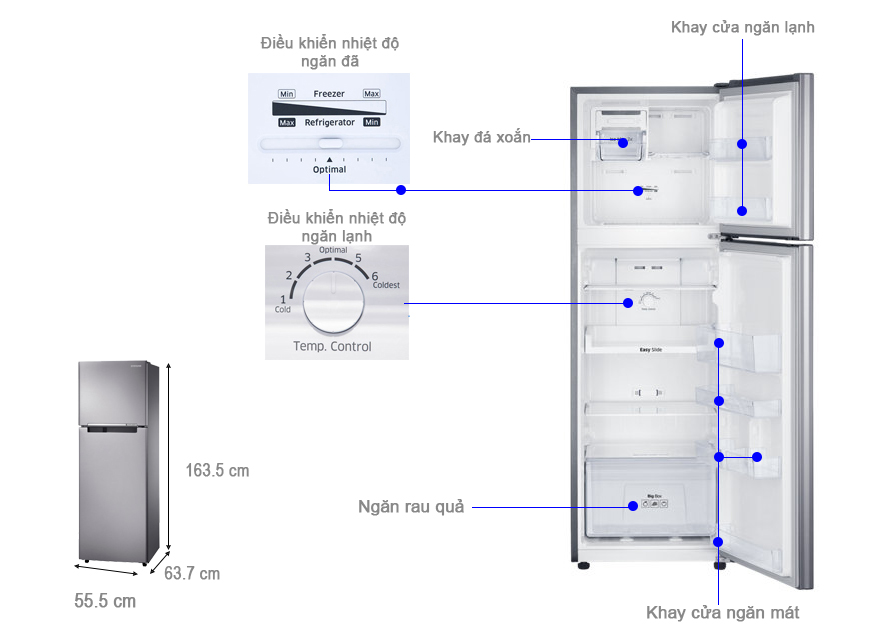 Tủ lạnh Samsung Inverter 255 lít RT25HAR4DSA/SV